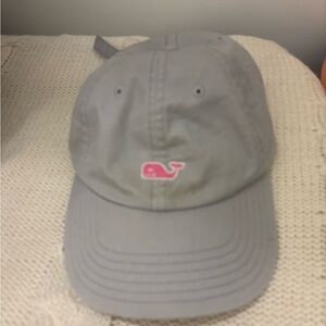 Gray Vineyard Vines Hat with Pink Whale Logo